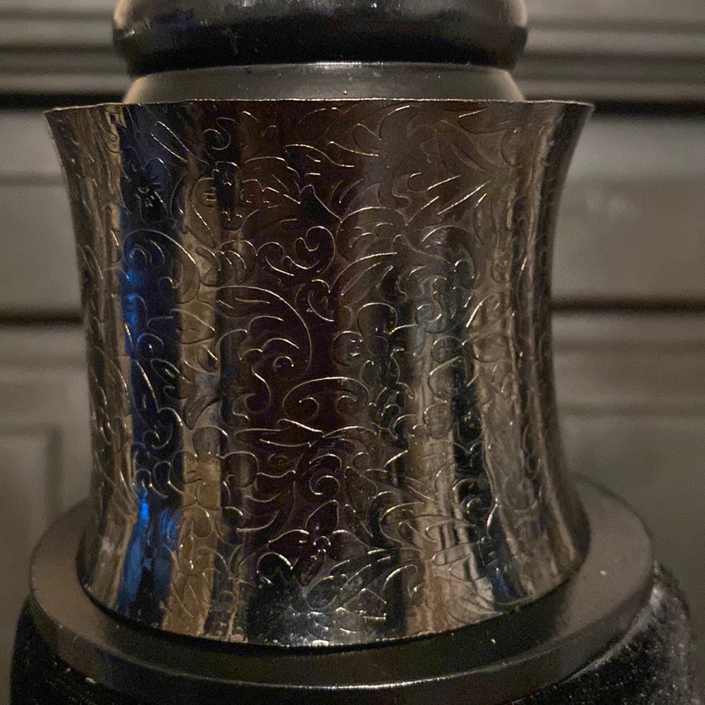 #5- Vintage Pewter engraved design cuff bracelet